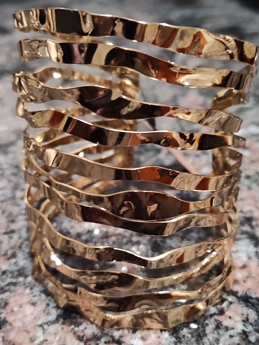 Gold Wavy Cuff Bracelet
